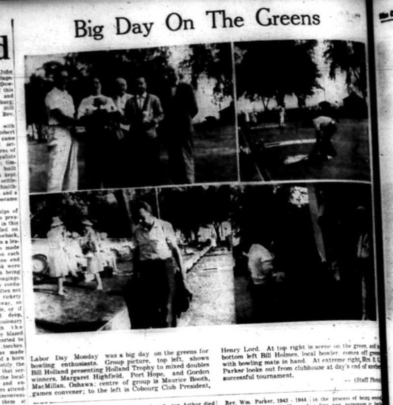 1964-09-09 Lawn Bowling - Mixed Doubles - Cobourg Bowling Greens