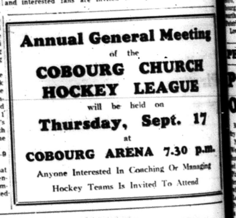 1964-09-16 Hockey - Boys - CCHL - Annual General Meeting
