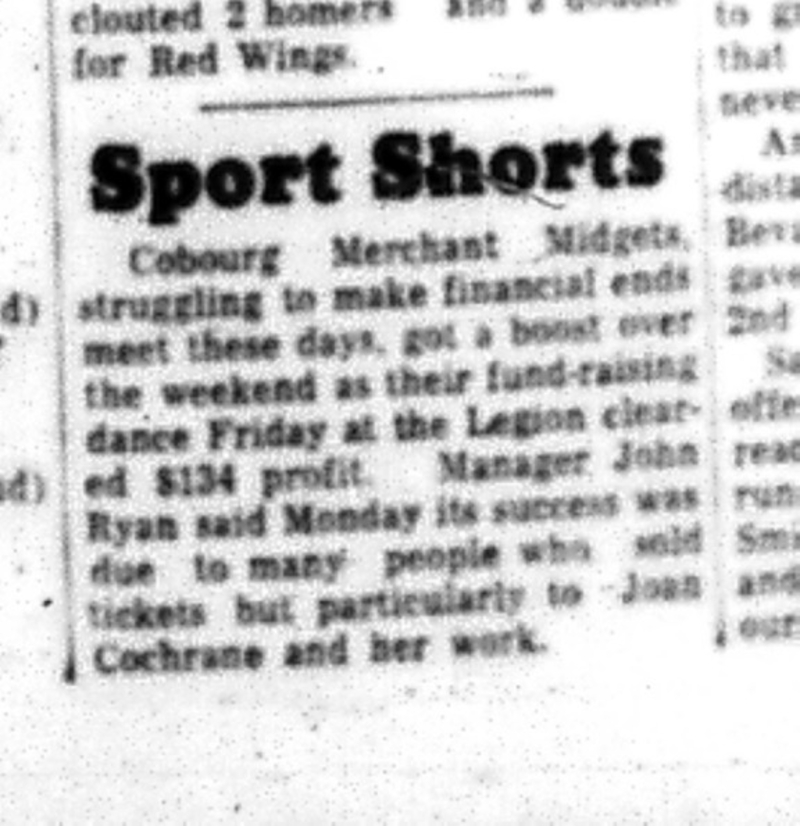 1964-09-23 Baseball - Boys - Cobourg Merchant Midgets  - Financial Needs - Sport Shorts