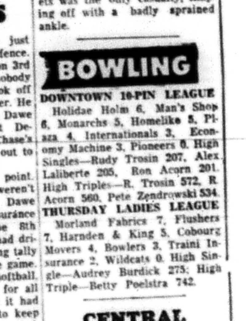 1964-09-23 Bowling - Downtown 10-Pin League - Ladies League