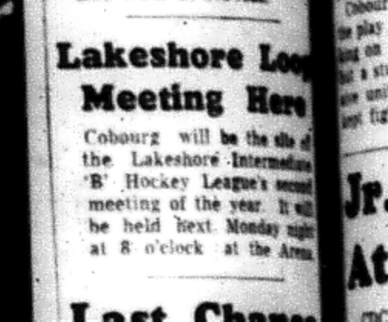 1964-09-30 Hockey - Boys - Lakeshore Intermediate B Hockey League - Meeting