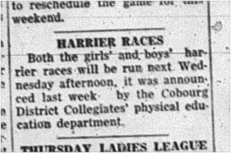 1964-09-30 School - Cross Country - Girls - Boys - Harrier Races Annouced