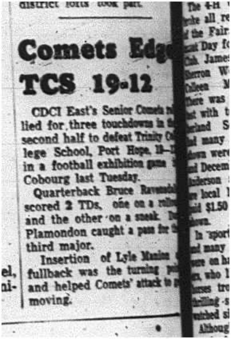 1964-09-30 School - Football - Boys - CDCI East Senior Comets Vs. TCS
