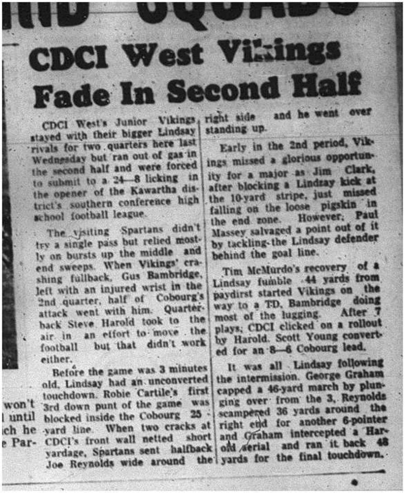 1964-09-30 School - Football - Boys - CDCI West Junior Vikings Vs. Lindsay