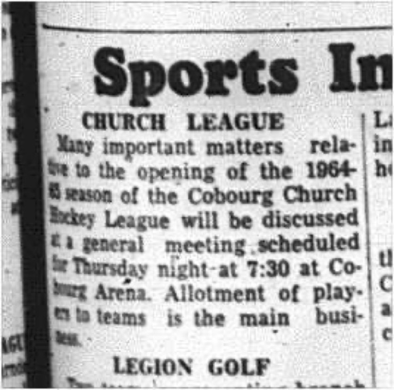 1964-10-07 Hockey - Boys - CCHL - General Meeting Scheduled