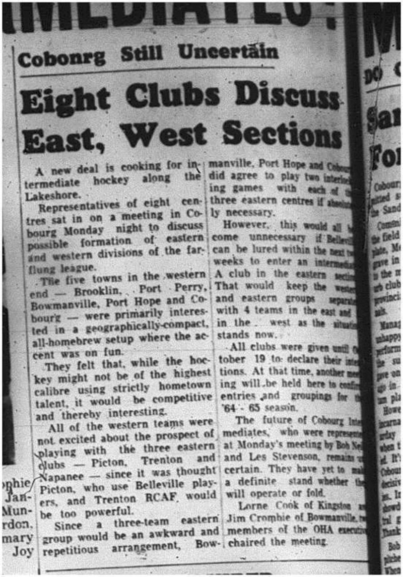1964-10-07 Hockey - Boys Lakeshore Intermediate Hockey League - Eight Clubs Discuss