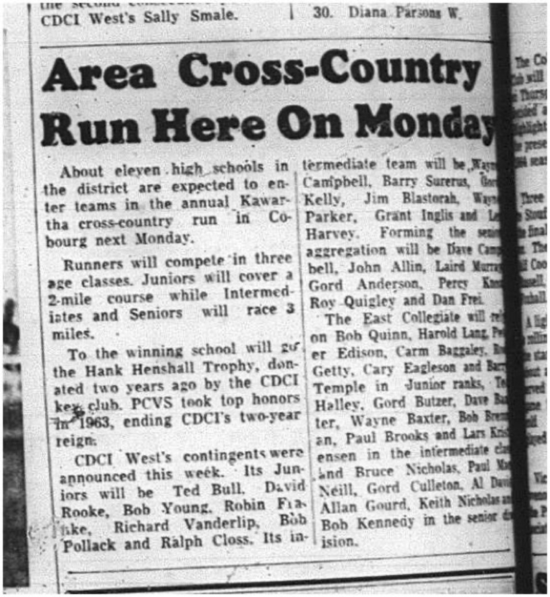 1964-10-14 School - Cross Country - Annual Kawartha Cross Country Run