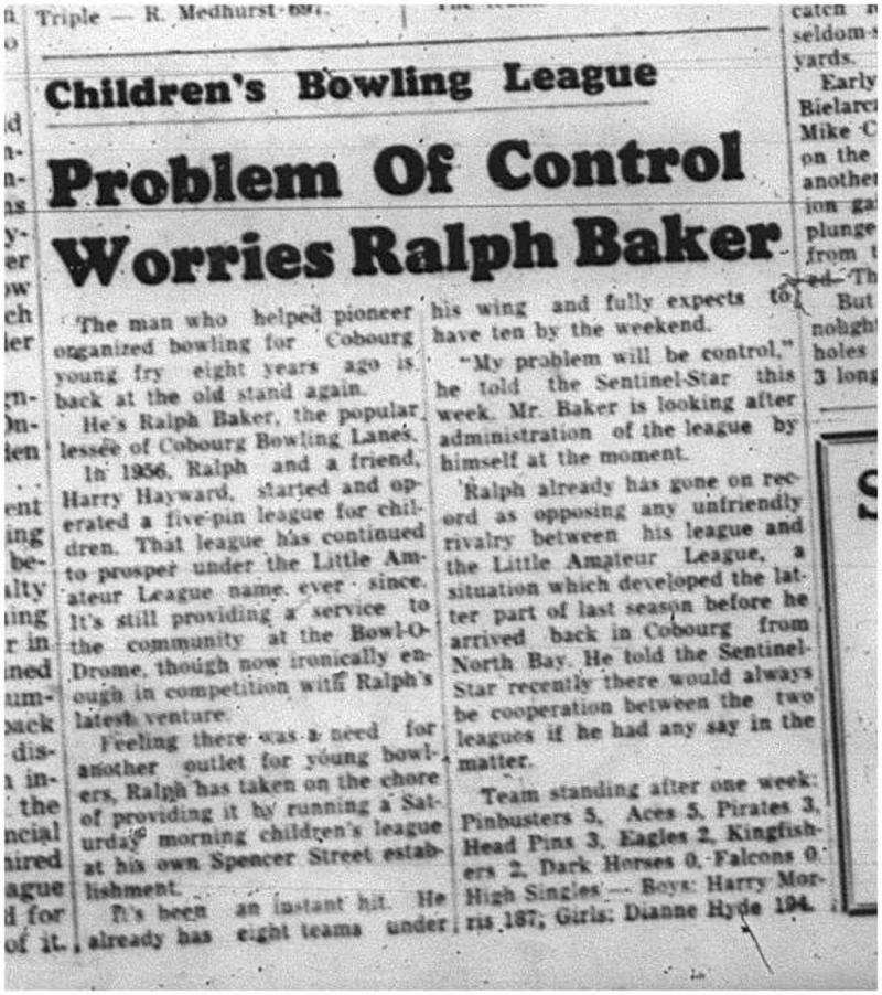 1964-10-21 Bowling - Mixed - Childrens Bowling League - Ralph Baker
