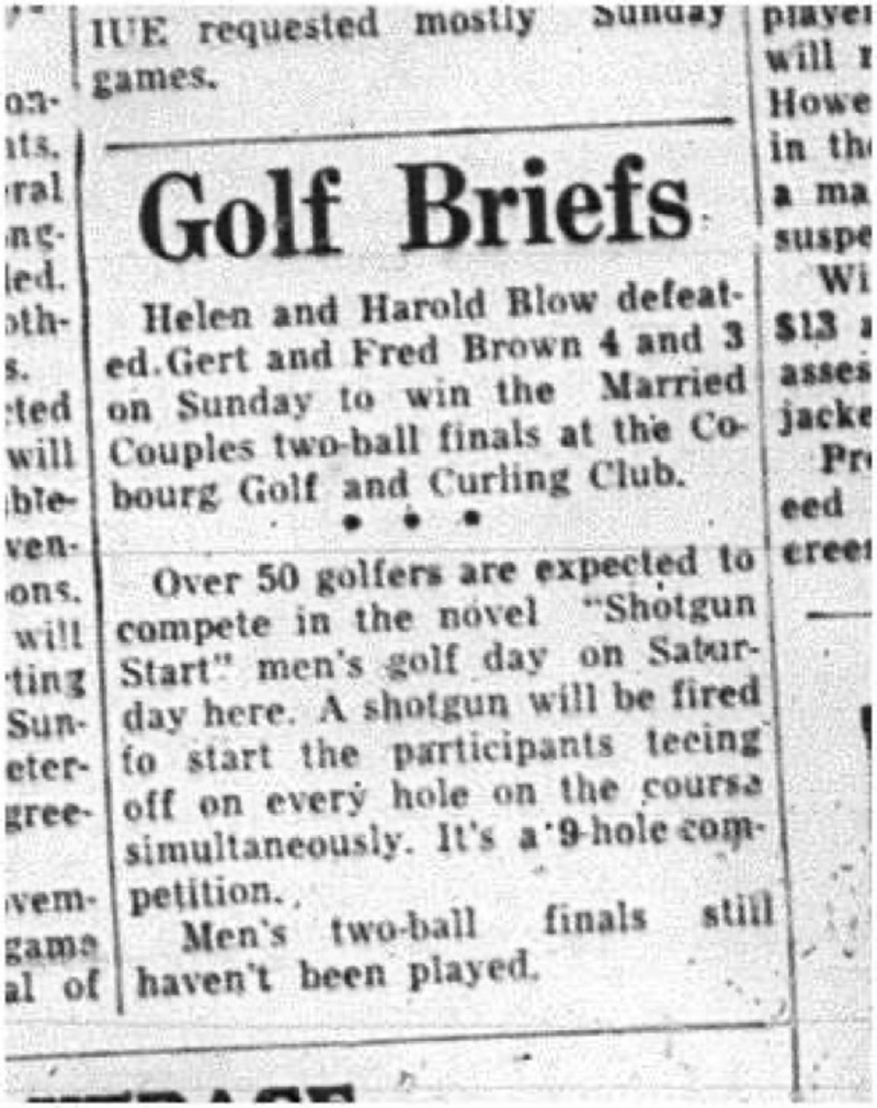 1964-10-21 Golf - Mixed- Cobourg Golf and Curling Club -Married Couples Two-Ball - Over 50s- Mens Two-Ball