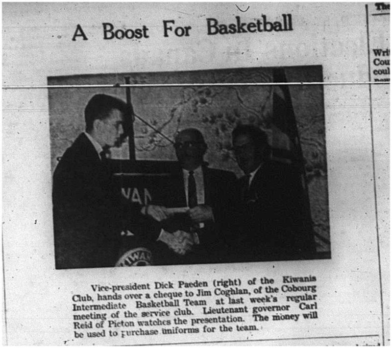 1964-10-28 Basketball - Boys - Cobourg Intermediate Basketball Team - Kiwanis