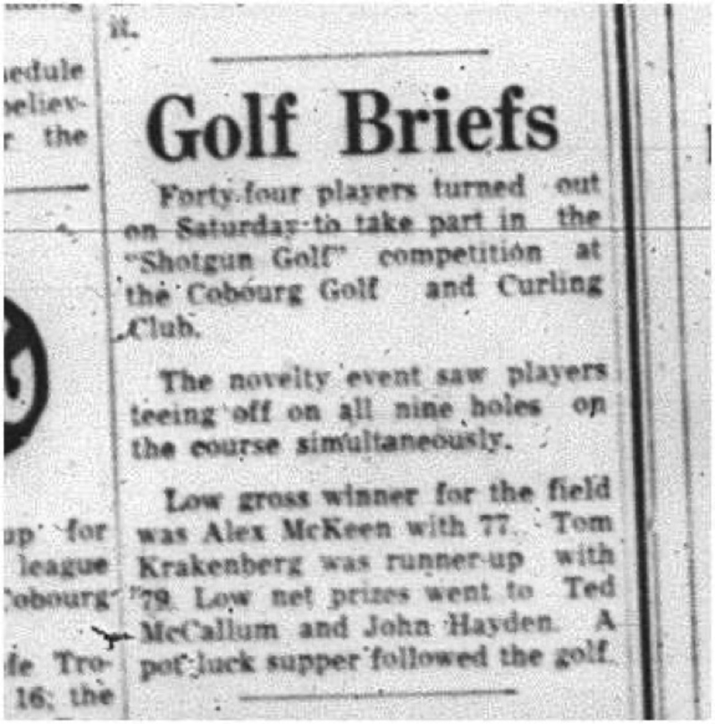 1964-10-28 Golf - Mens - Cobourg Golf and Curling Club