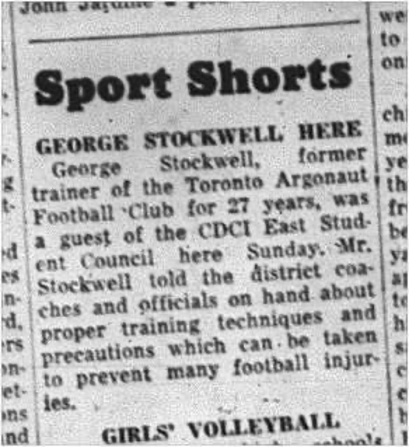 1964-10-28 School - Football - CDCI East - George Stockwell