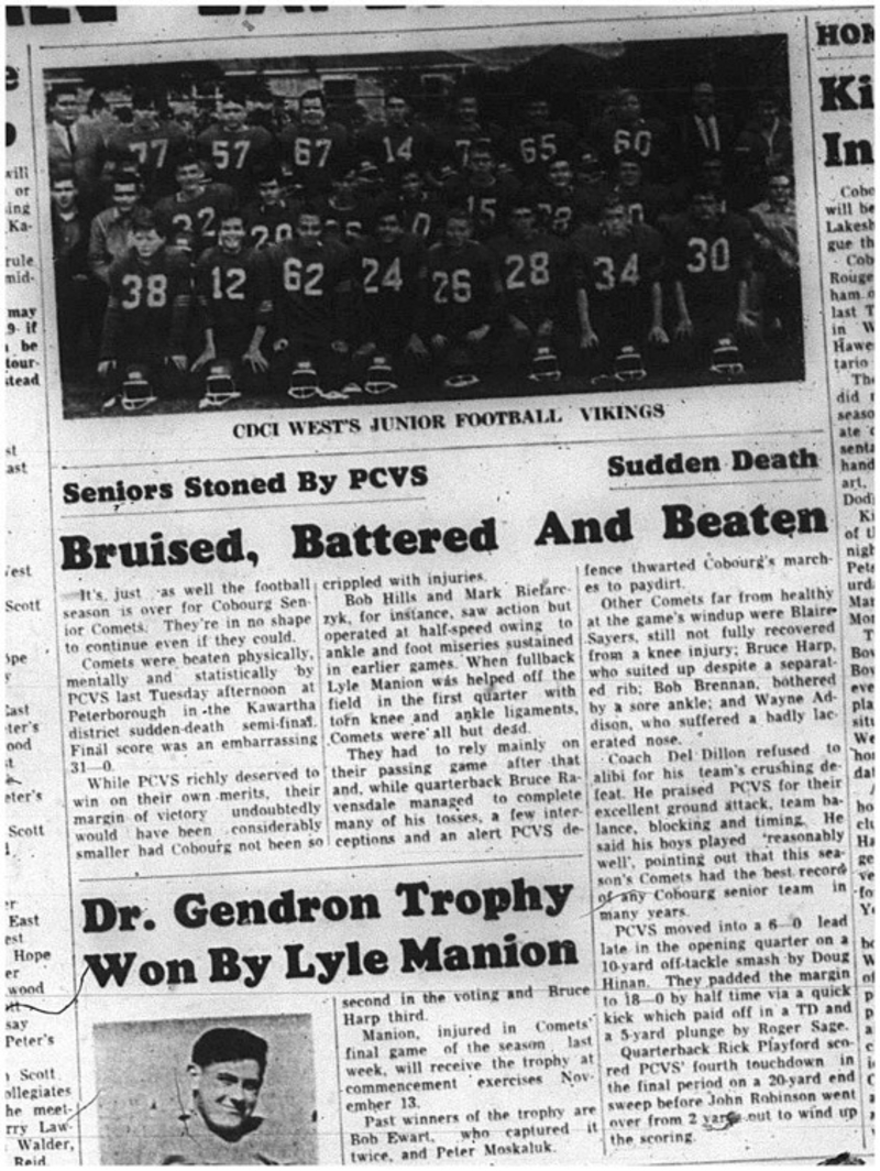 1964-11-04 School - Football - CDCI West Junior Football Vs. PCVS