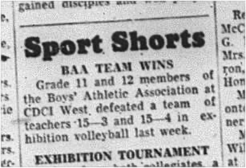 1964-11-04 School - Volleyball - Boys - CDCI West Vs. Teachers