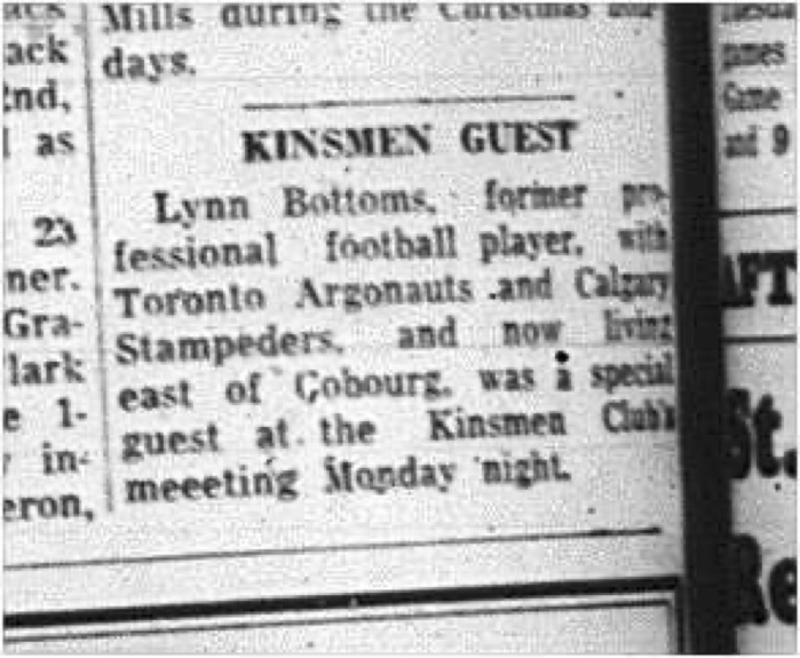 1964-11-11 Football - Lynn Bottoms - Kinsmen Club Meeting