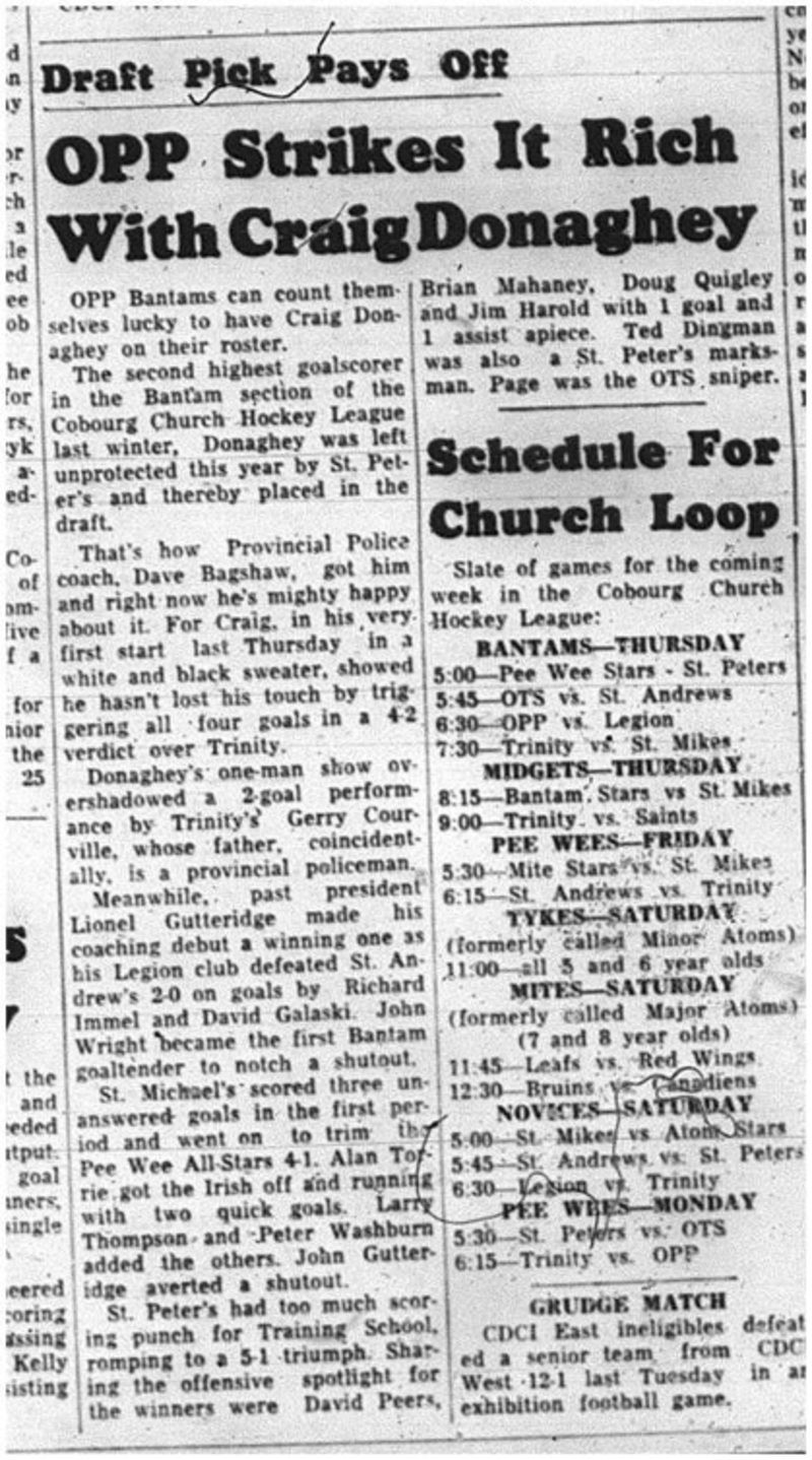 1964-11-11 Hockey - Boys - CCHL - OPP Bantams