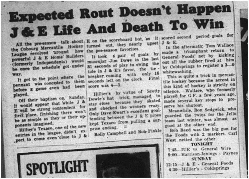 1964-11-11 Hockey - Boys - Cobourg Mercantile Hockey League