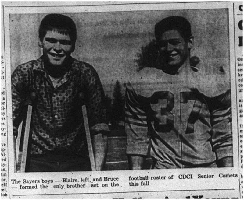 1964-11-11 School - Football - Boys - Blaire Sayer - Bruce Sayer