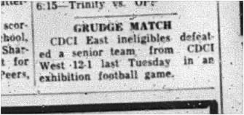 1964-11-11 School - Football - Boys - CDCI East Vs. West