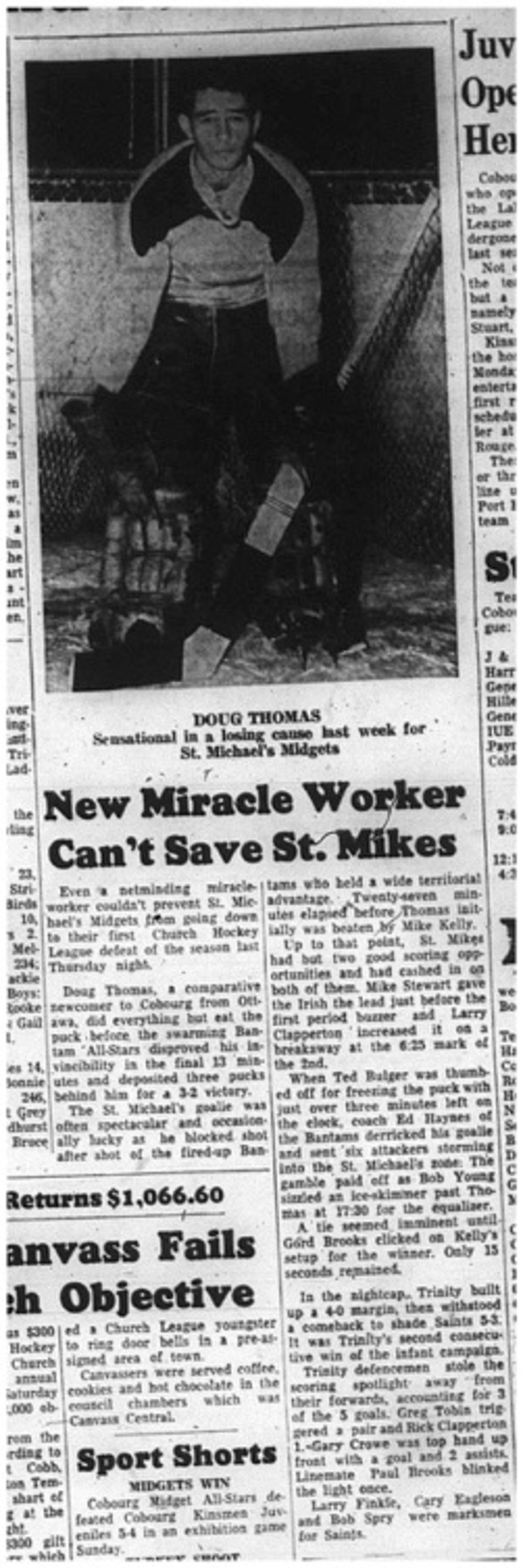 1964-11-18 Hockey - Boys - CCHL - St. Michaels Midgets