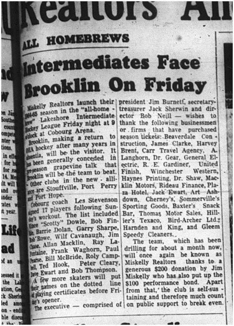1964-11-18 Hockey - Boys - Lakeshore Intermediate Hockey League - Lakeshore Vs. Brooklin
