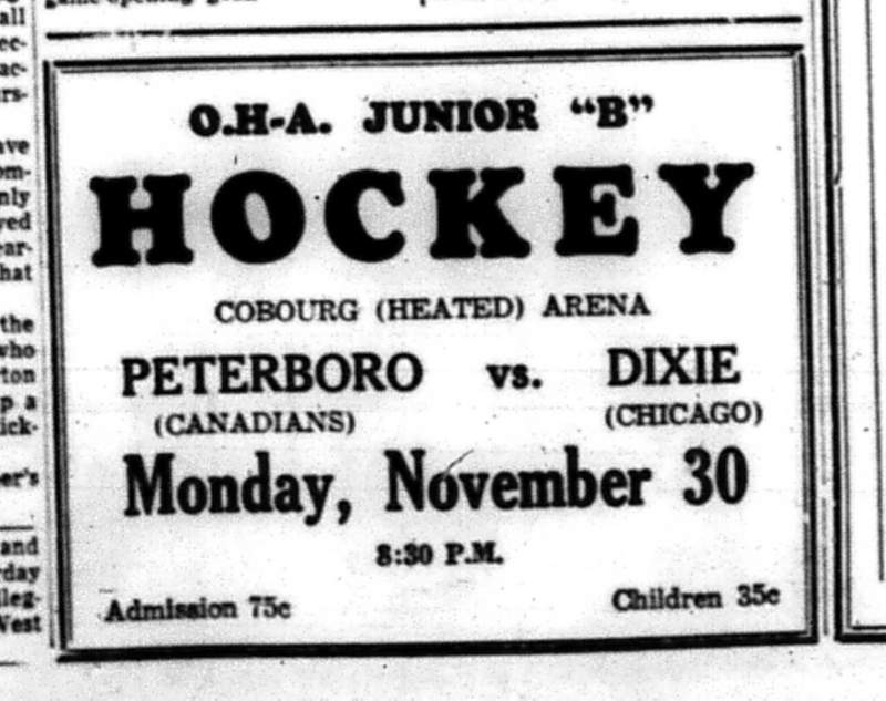 1964-11-25 Hockey - Boys - OHA Junior B - Peterborough Vs. Dixie