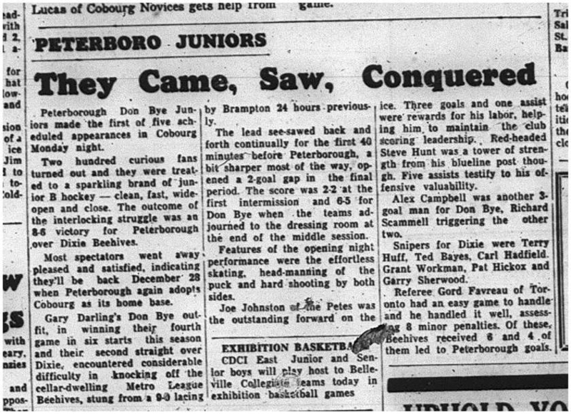1964-12-02 Hockey - Boys - Peterborough Vs. Dixie Beehives - Cobourg