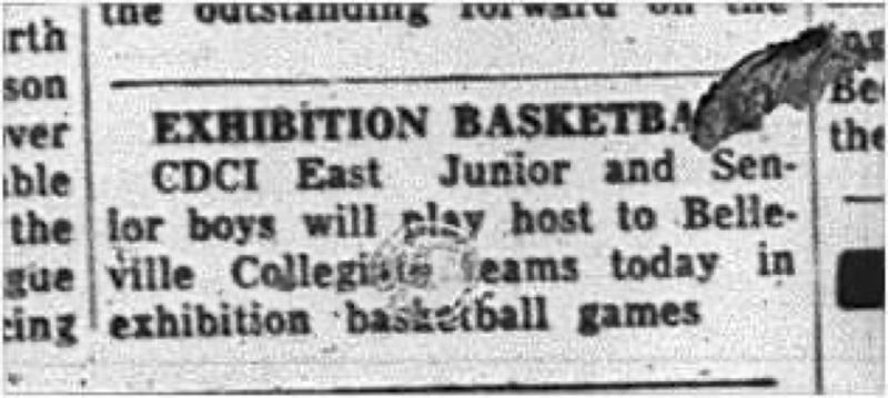 1964-12-02 School - Basketball - Boys - CDCI East Juniors and Seniors - Exhibition