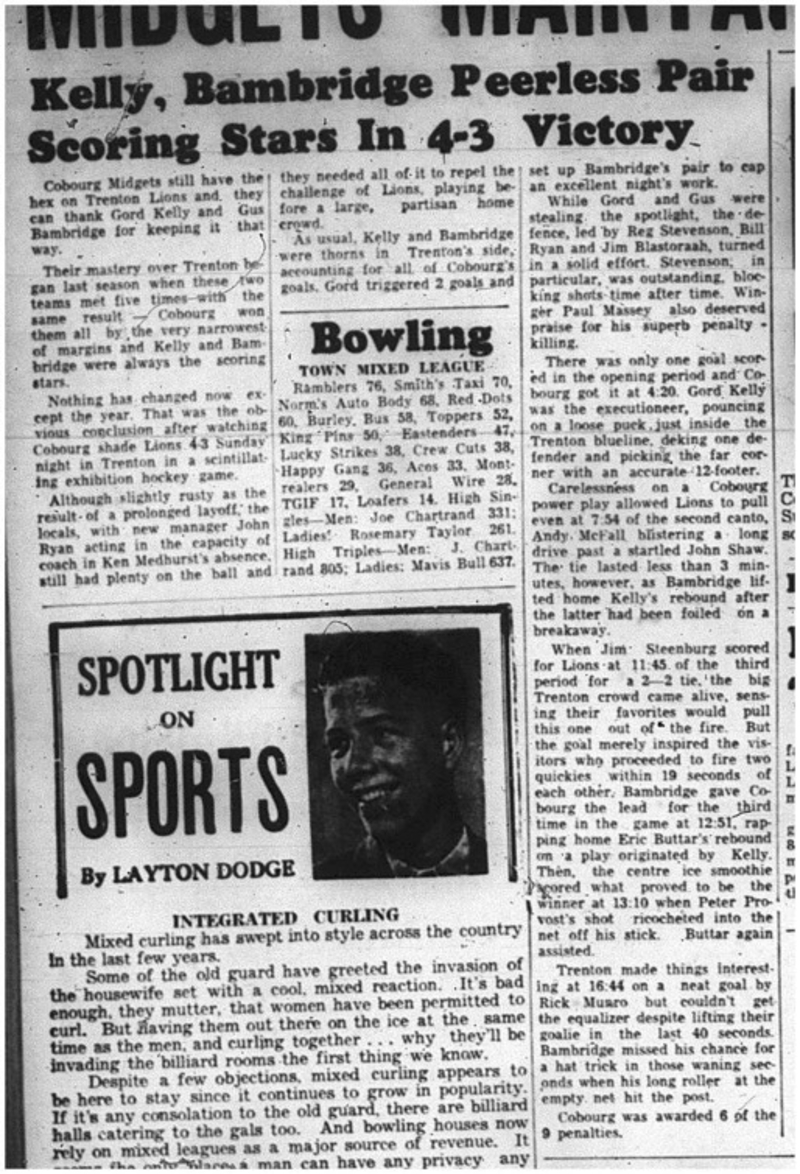 1964-12-16 Hockey - Boys - Cobourg Midgets Vs. Trenton Lions