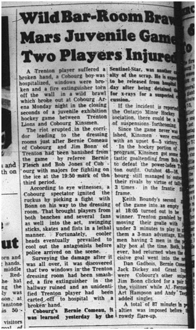 1964-12-16 Hockey - Boys - Cobourg Vs. Trenton - Brawl