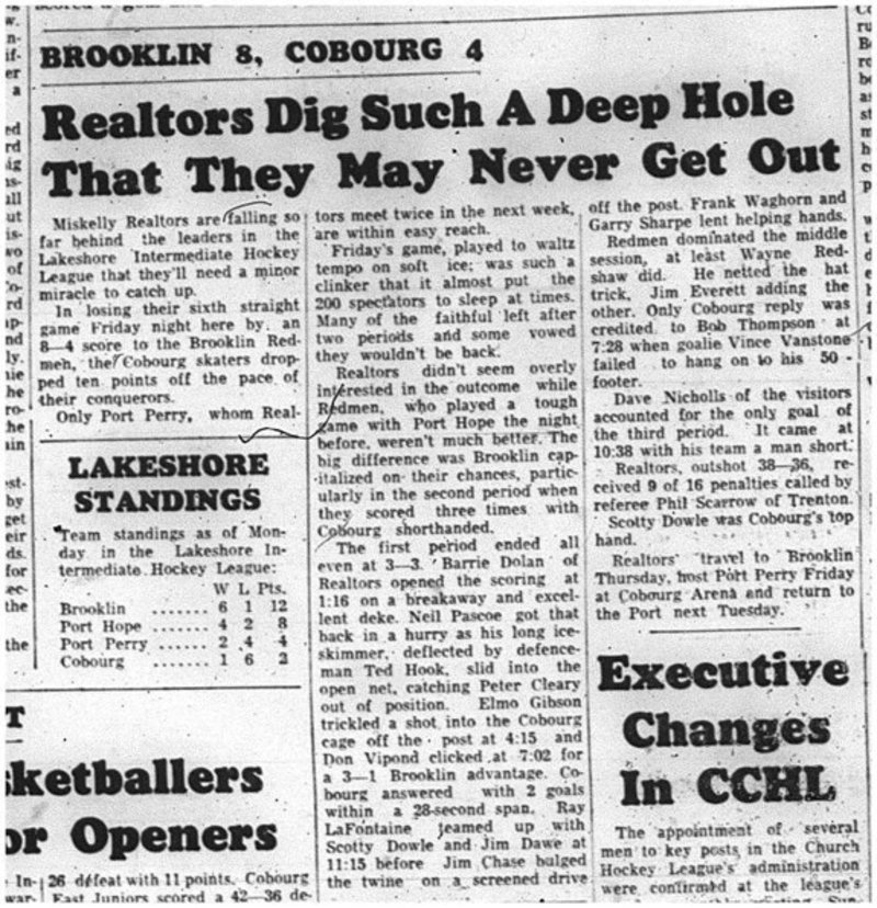 1964-12-16 Hockey - Boys - Lakeshore Intermediate Hockey League - Miskelly Realtors Vs. Brooklin