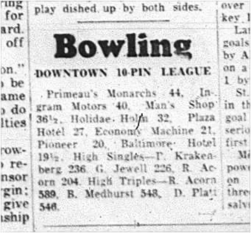 1964-12-23 Bowling - Mens - Downtown 10-Pin League