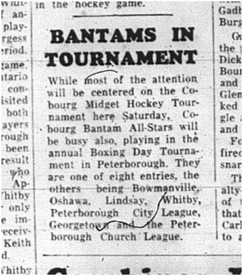 1964-12-23 Hockey - Boys - CCHL - Cobourg Midget Hockey Tournament - Bantam All-Stars