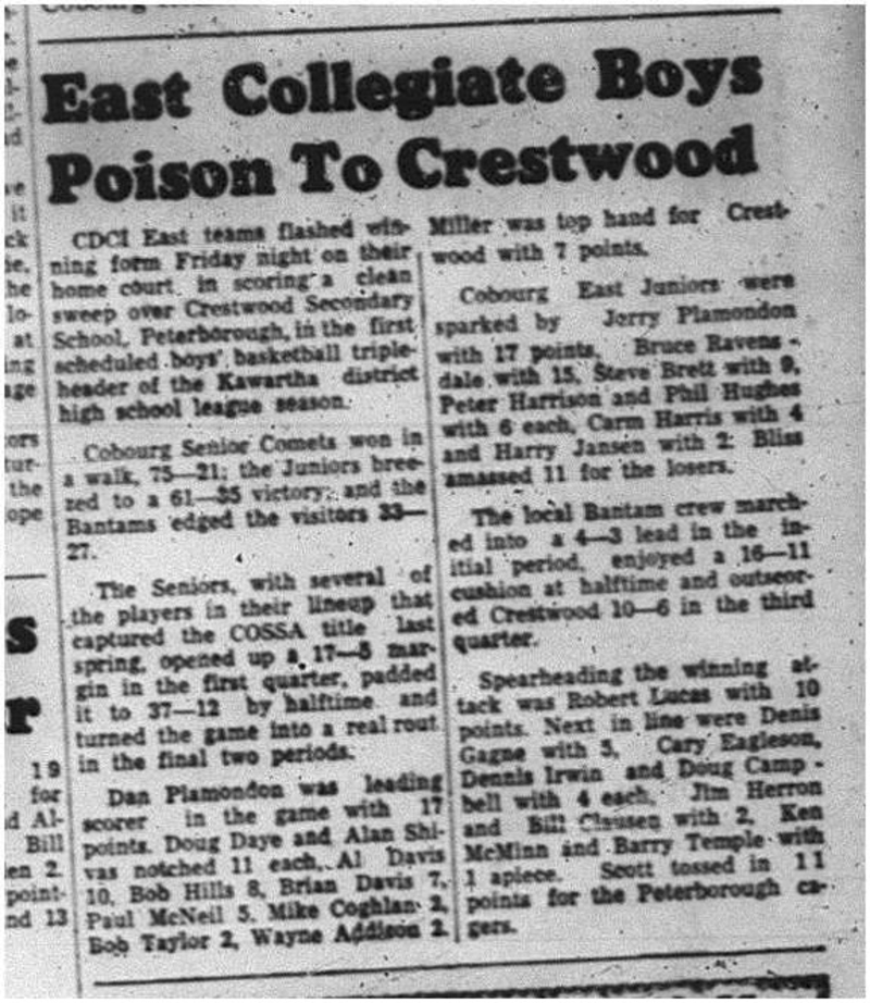 1964-12-23 School - Basketball - Boys - CDCI East Vs. Crestwood - Tripleheader