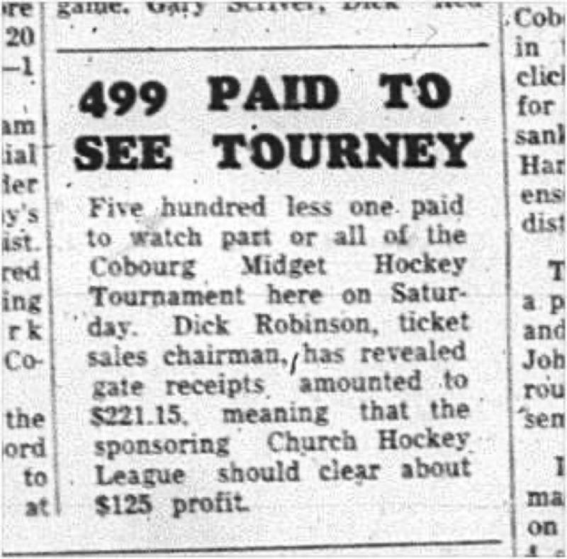 1964-12-30 Hockey - Boys - CCHL - Cobourg Midget Hockey Tournament - 499 Paid