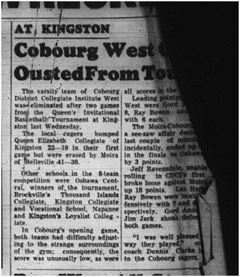 1965-01-06 School - Basketball - Boys - CDCI West - Queen_s Invitational Basketball Tournament