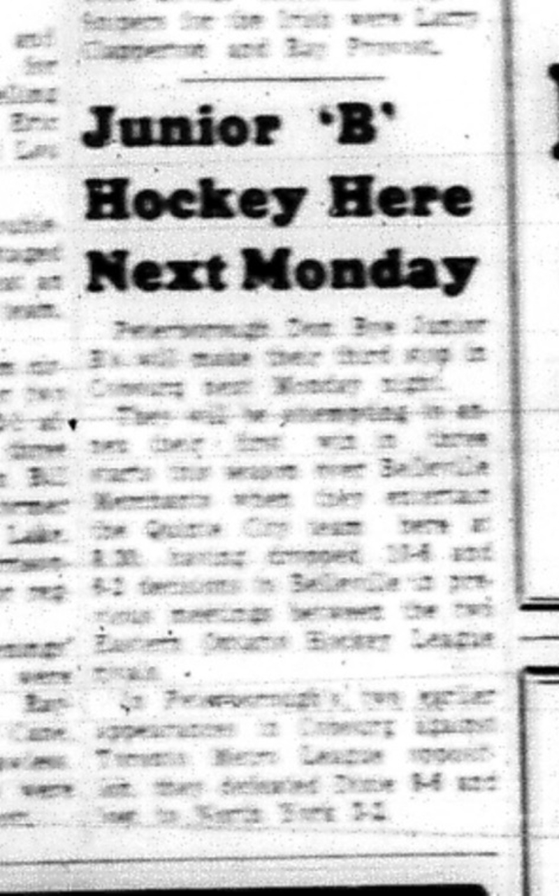 1965-01-13 Hockey - Boys - Bay of Quinte Hockey League