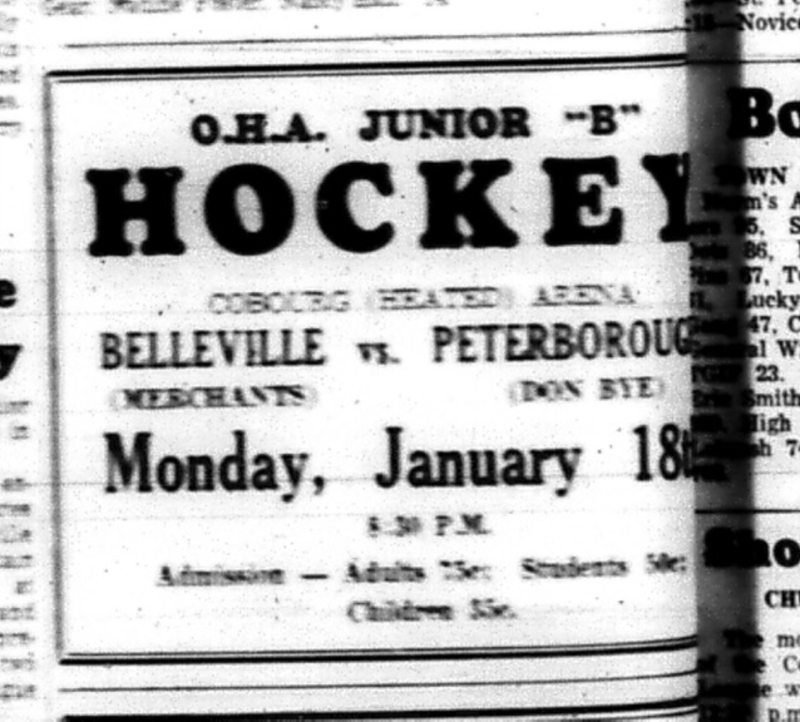 1965-01-13 Hockey - Boys - Belleville Vs. Peterborough - OHA Junior B