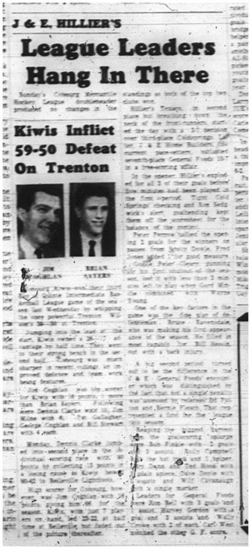 1965-01-13 Hockey - Men - Cobourg Mercantile Hockey League - JE Vs. Hilliers