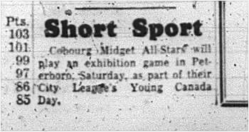 1965-01-20 Hockey - Boys - CCHL - Cobourg Midget All-Stars - Young Canada Night