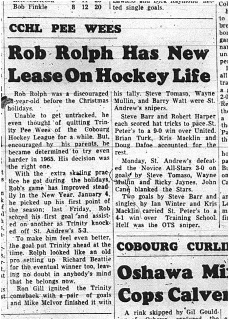 1965-01-20 Hockey - Boys - CCHL - Peewees - Rob Rolph