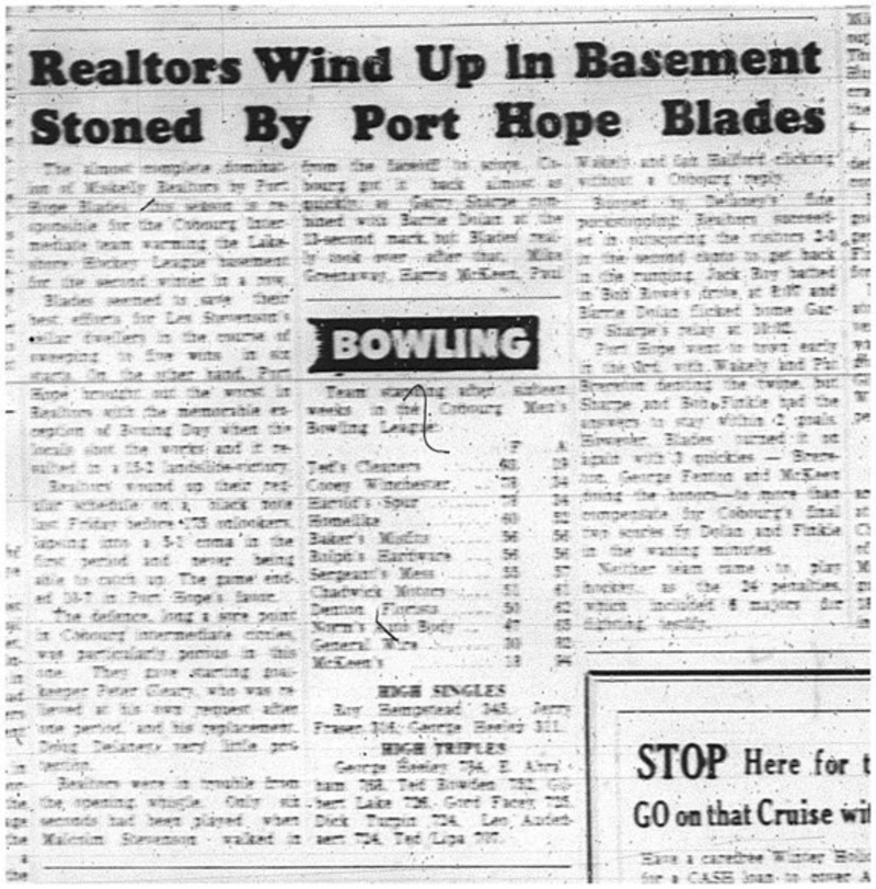 1965-01-20 Hockey - Boys - Lakeshore Intermediate Hockey League - Miskelly Realtors Vs. Port Hope Blades