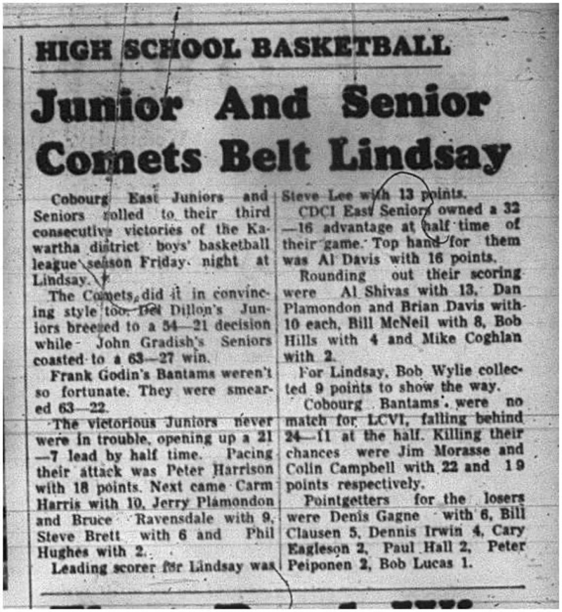 1965-01-20 School - Basketball - Boys - CDCI East Vs. Lindsay - Juniors - Seniors