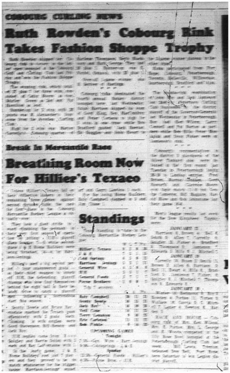 1965-01-27 Curling - Cobourg Golf and Curling Club - Fashion Shoppe Trophy