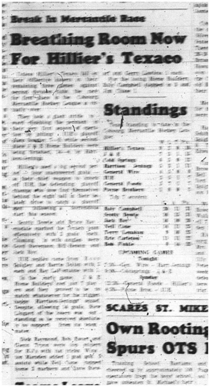 1965-01-27 Hockey - Men - Cobourg Mercantile Hockey League - Hilliers Texaco