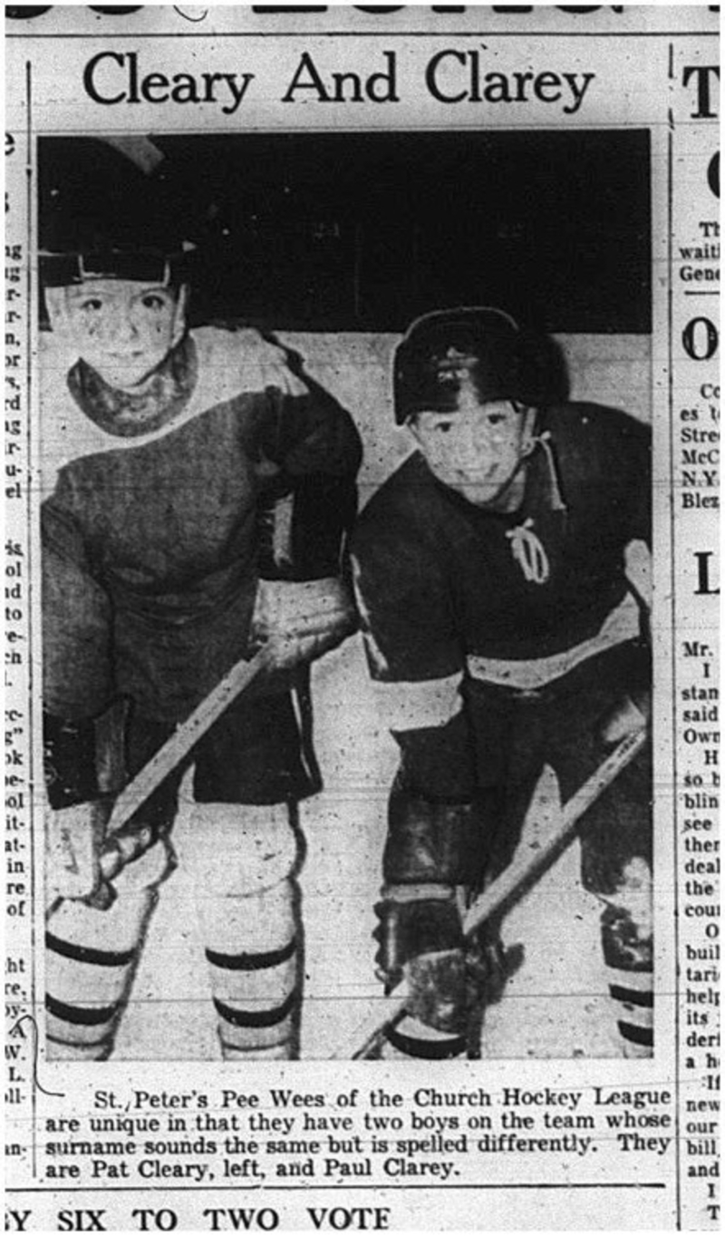 1965-02-02 Hockey - Boys - CCHL - St. Peters Peewee - Pat Cleary - Paul Clarey