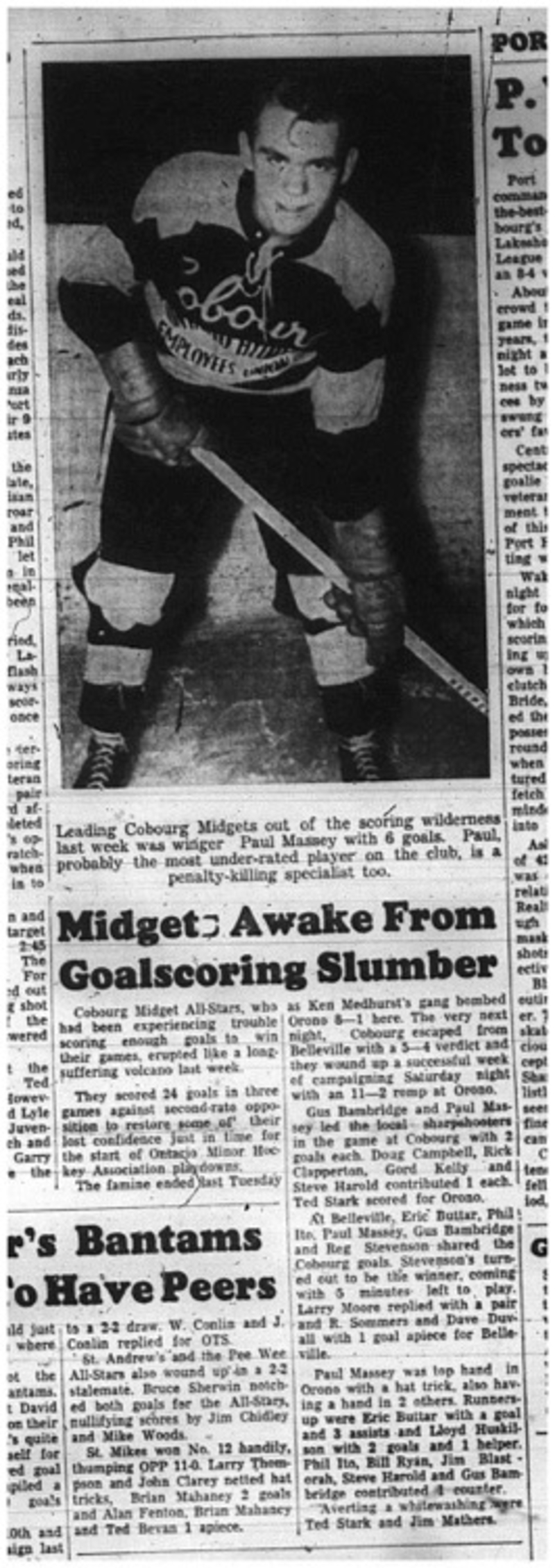 1965-02-10 Hockey - Boys - CCHL - Cobourg Midget All-Stars - Paul Massey