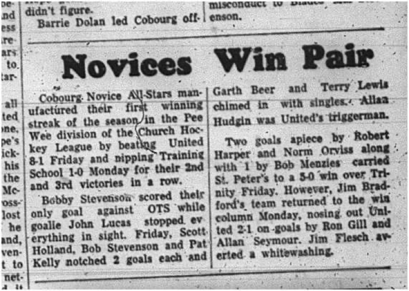 1965-02-10 Hockey - Boys - CCHL - Cobourg Novice All-Stars Vs. Training School