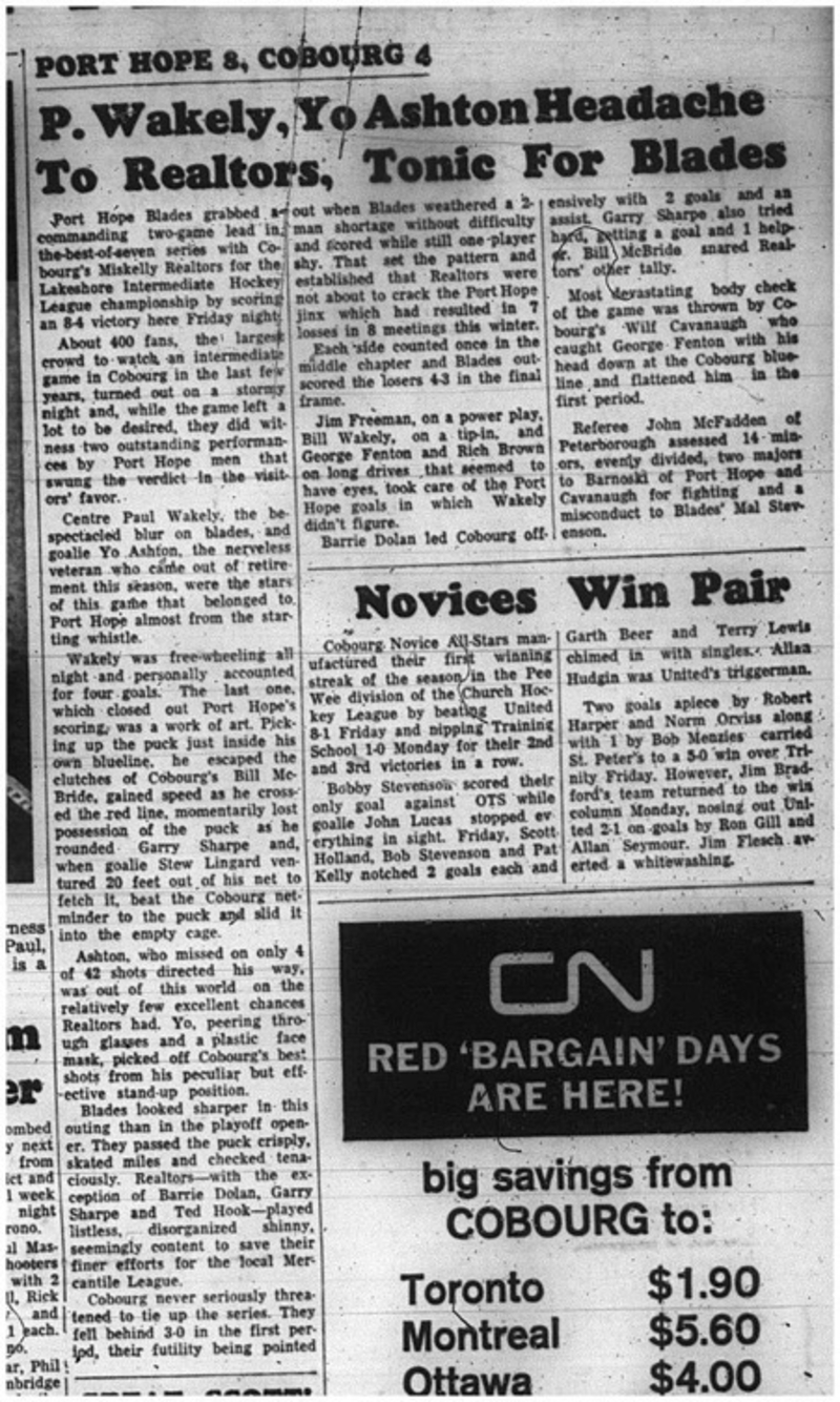 1965-02-10 Hockey - Boys - Lakeshore Intermediate Hockey League - Blades Vs. Miskelly Realtors