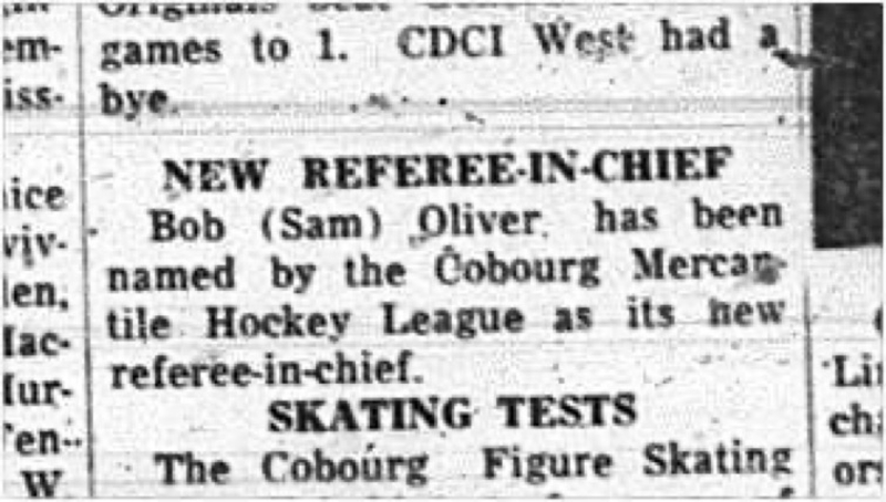 1965-02-10 Hockey - Men - Cobourg Mercantile Hockey League - Referee-In-Chief